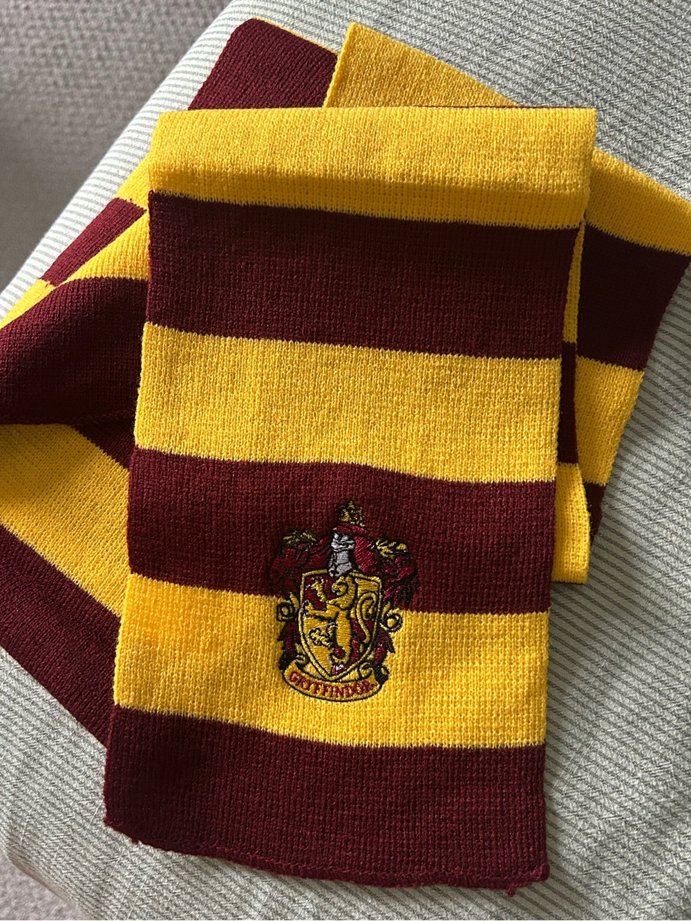Gryffindor Stripe Knit Scarf - Yellow & Maroon